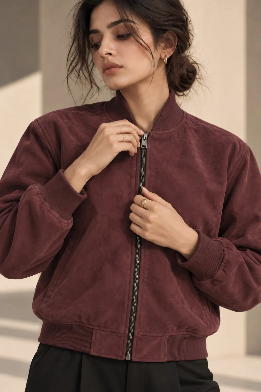 Brass zip detail